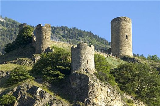 塔,城堡,瓦莱,瑞士