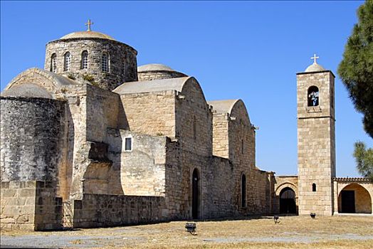 门徒,寺院,钟楼,靠近,意大利腊肠,塞浦路斯北部
