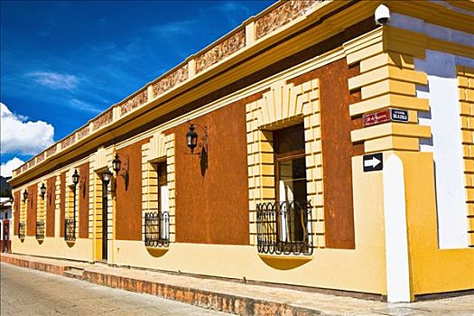 灯笼,墙壁,建筑,圣克里斯托瓦尔,房子,恰帕斯,墨西哥