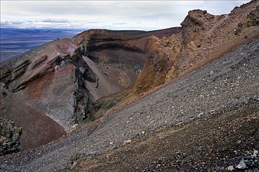 红色,火山口,东加里罗国家公园,北岛,新西兰,大洋洲