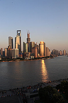 上海黄浦江,震旦大厦,外滩,陆家嘴金融贸易区