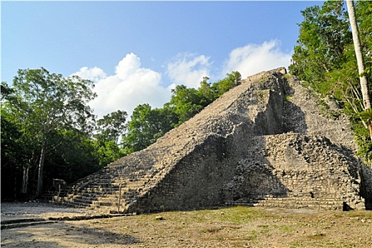 遗址,玛雅,金字塔,丛林,尤卡坦半岛,墨西哥