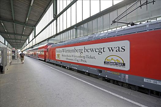 车站,巴登符腾堡,书写,法兰克福火车站,中央车站,斯图加特,德国,欧洲