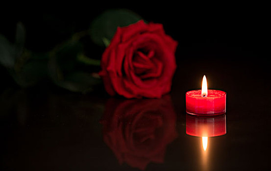 浪漫,蜡烛,红玫瑰,黑色背景,背景