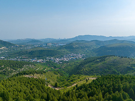 航拍济南市中大寨山越野路线