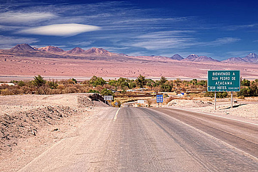 入口,道路,佩特罗,阿塔卡马沙漠,智利