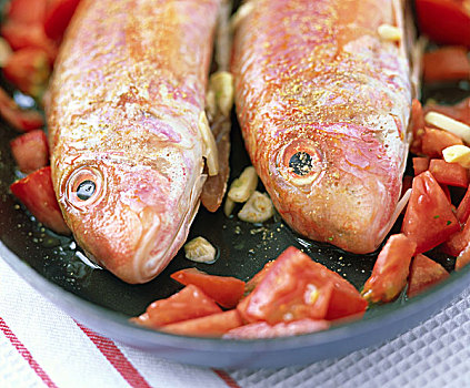 油炸,鱼肉,触须,咸水鱼,烹调,准备,健康,高蛋白质,食物,静物,招待