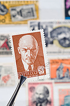 俄罗斯,邮票,列宁,头像