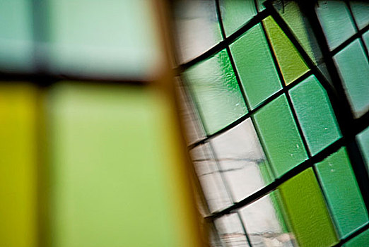 绿色,彩色玻璃窗