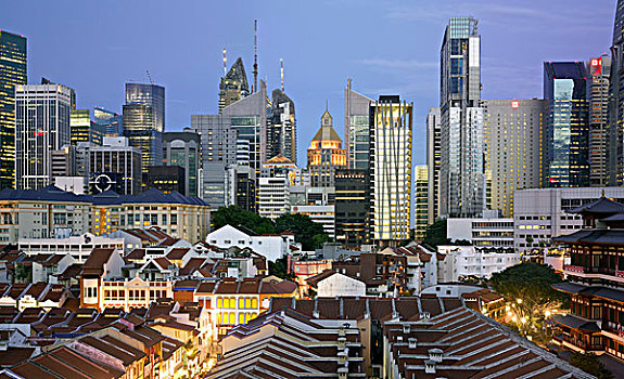 新加坡,城市,黄昏