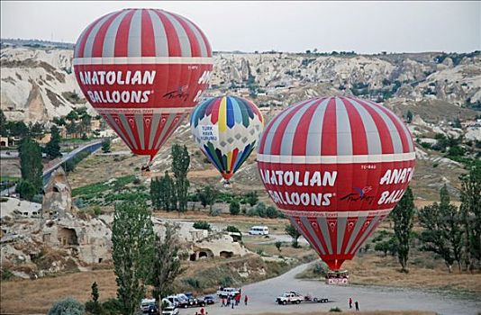 热气,气球,卡帕多西亚,土耳其