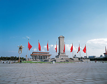 中国北京天安门广场上的人民英雄纪念碑