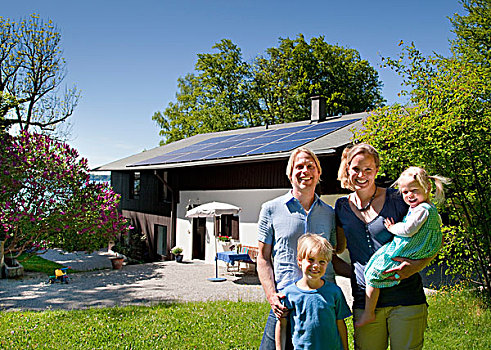 家庭,在家,太阳能电池板