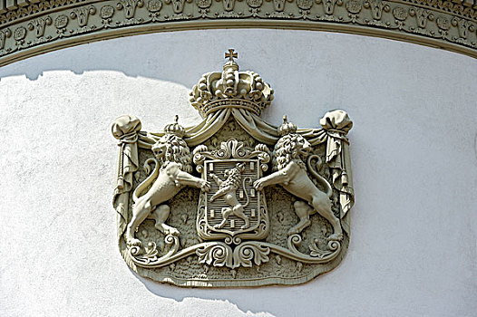 盾徽,拿骚,威斯巴登,城市宫殿,黑森州,德国,欧洲