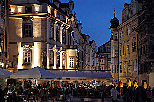 捷克共和国,布拉格,老城广场,夜晚