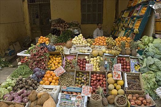 不同,调味品,市场,阿斯旺,尼罗河流域,埃及,非洲