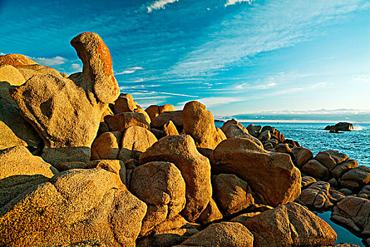 岩石构造,海岸,科西嘉岛,法国