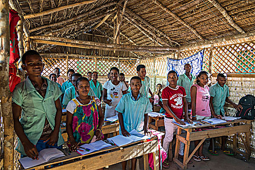 班级,孩子,12-14岁,老,学校,穆龙达瓦,马达加斯加,非洲