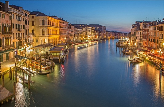 威尼斯,意大利,大运河,晚间,黃昏