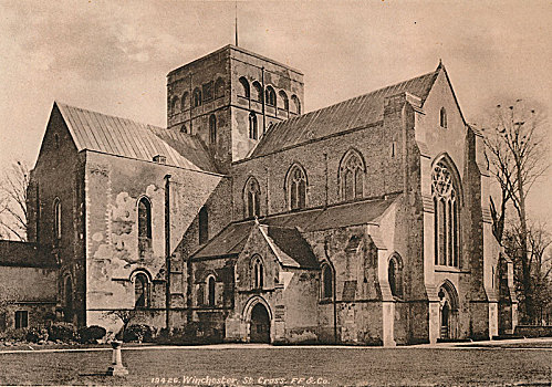 教堂,医院,十字架,温彻斯特,汉普郡,早,20世纪,艺术家,未知