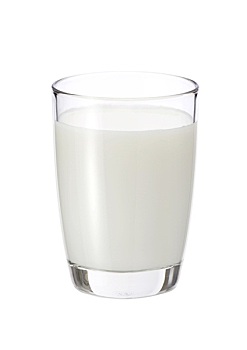 新鲜,牛奶,玻璃杯,白色背景,背景,隔绝