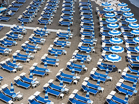 空,折叠躺椅,阿马尔菲,区域,阿马尔菲海岸,坎帕尼亚区,意大利,欧洲