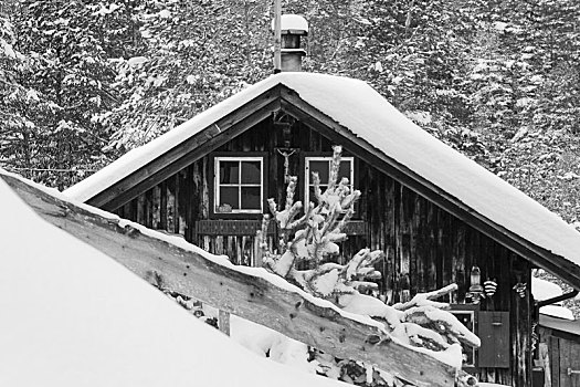 积雪,阿尔卑斯小屋