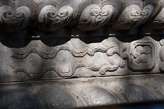 北京雍和宫内的石刻特写