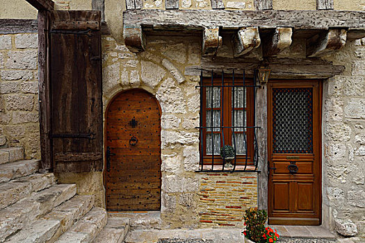 法国,石头,木质,建筑,中世纪,房子