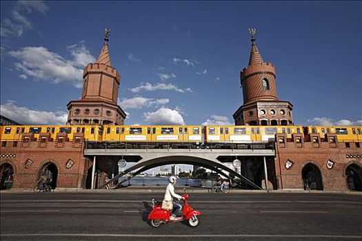 低座小摩托,摩托车,桥,柏林,德国