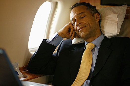 商务人士,睡觉,飞机