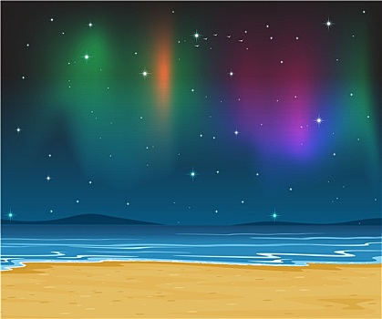 海滩,星,夜空