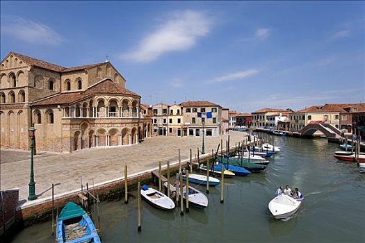 玛丽亚,教堂,运河,船,慕拉诺,威尼斯泻湖,意大利,欧洲