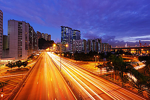 交通,香港,夜晚