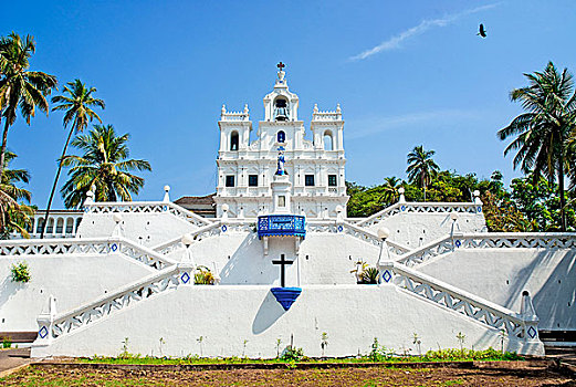 教堂,洁净,概念,帕那吉,果阿,印度