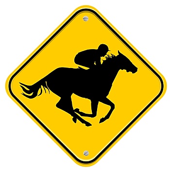 黄色,标识,迅速,马,骑师