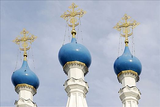 三个,尖顶,教堂,圣诞,圣母,建造,1642年,莫斯科,俄罗斯,欧洲