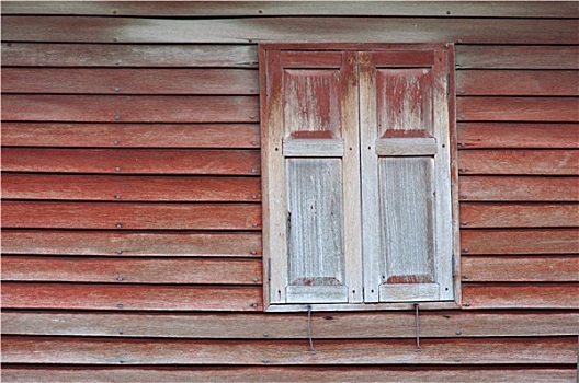 老,木质,褐色,窗户