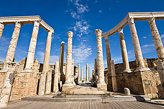 遗址,古老,剧院,莱普蒂斯马格纳,利比亚,北非
