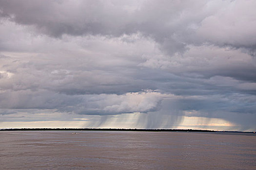巴西,亚马逊河,靠近,马瑙斯,特色,暴风雨,大幅,尺寸