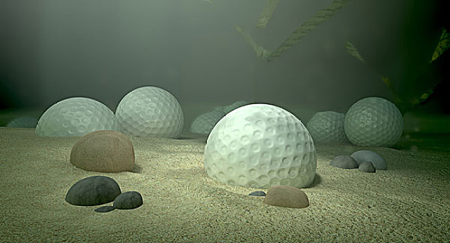 高尔夫球,水中,危险