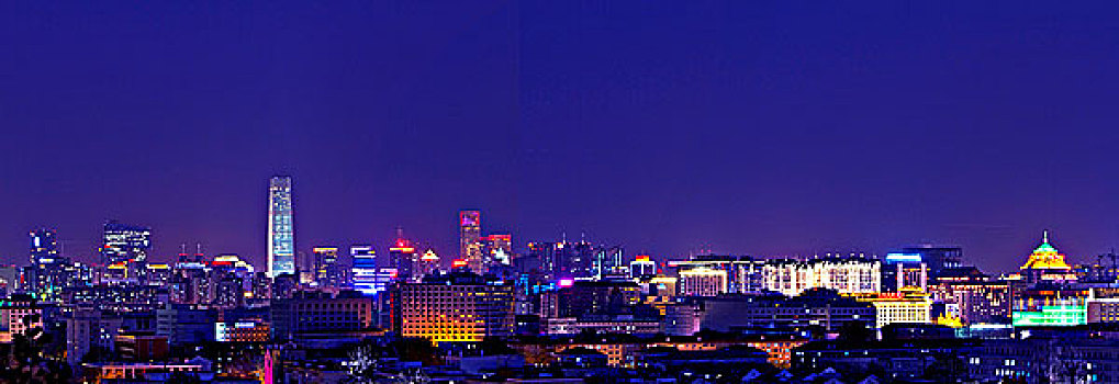 北京国贸夜景全景图