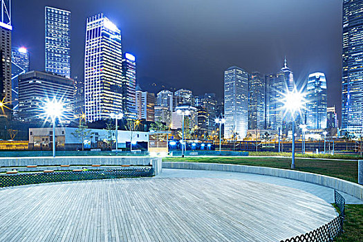 广场,夜晚,现代建筑,背景