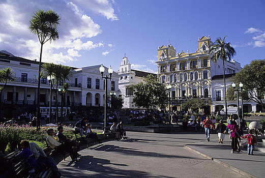 厄瓜多尔,基多,老城,广场,大,西班牙殖民地,建筑