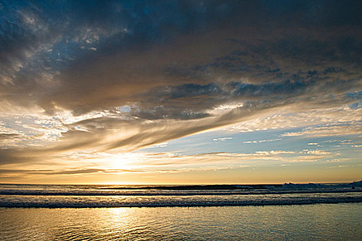 日落,上方,海洋,圣地亚哥,加利福尼亚,美国