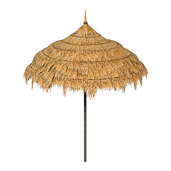 稻草,伞,白色背景