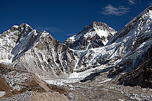 尼泊尔,珠穆朗玛峰,区域,昆布,山谷,看,上方