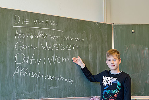 男孩,黑板,德国人,班级,小学,德国,欧洲