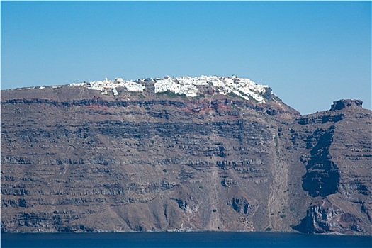 全景,火山口,锡拉岛,希腊