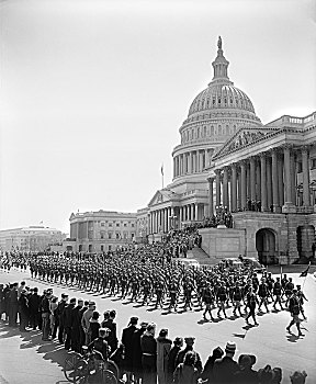 军队,白天,游行,国会大厦,华盛顿特区,美国,四月,军事,行进,历史